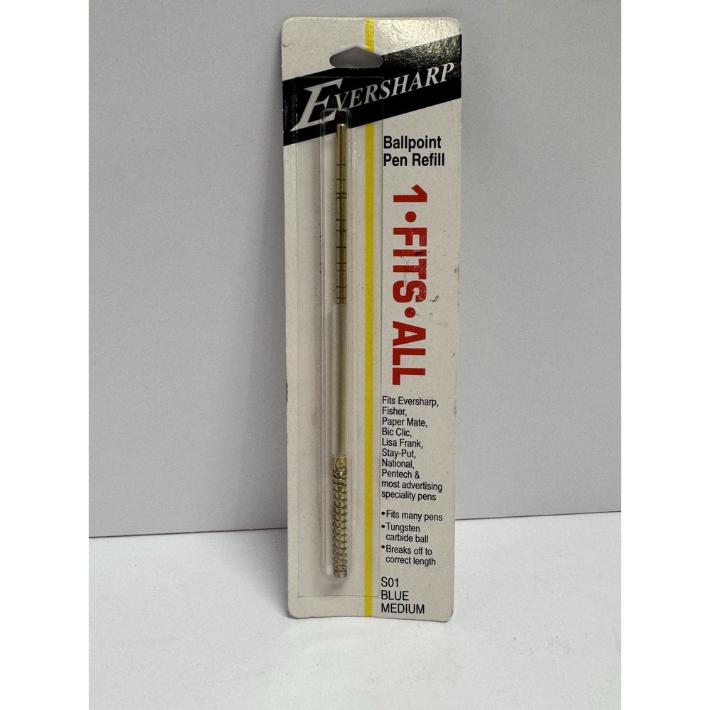 VTG EVERSHARP BALLPOINT‎ PEN REFILL 1 FITS ALL S01 MEDIUM BLUE NOS